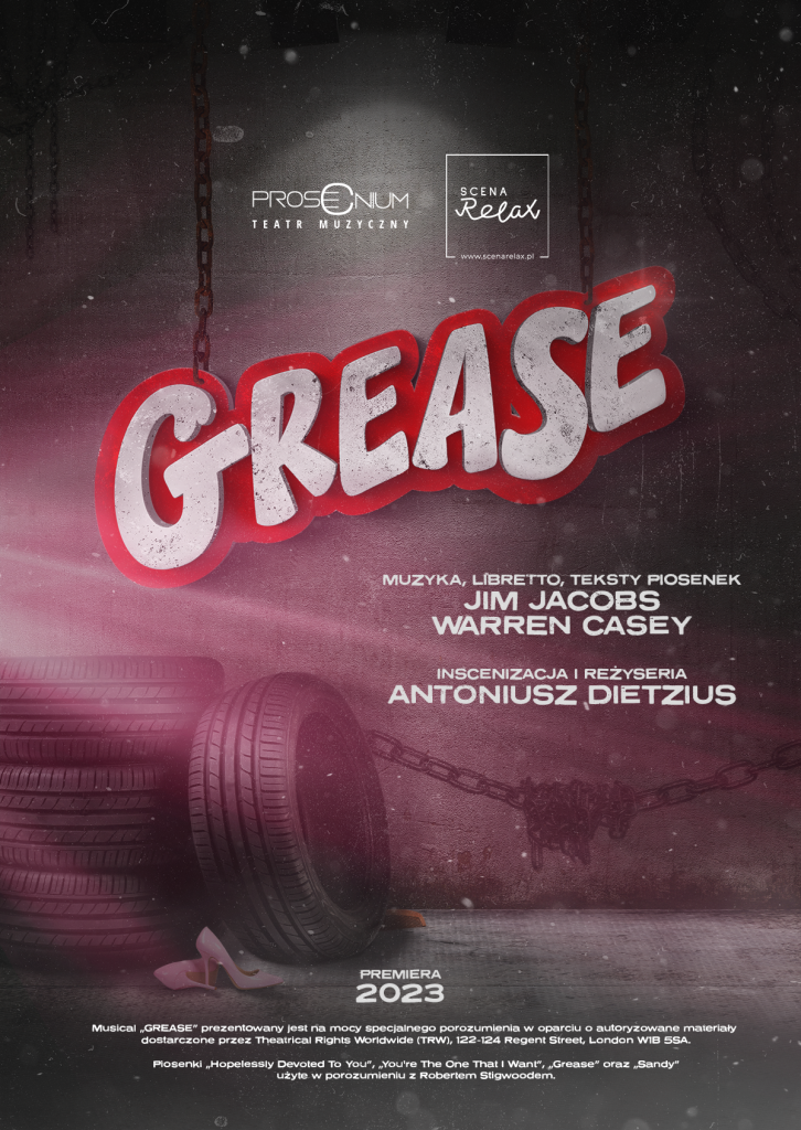 Grease | Teatr Muzyczny Proscenium | autor plakatu: Szymon Ludwiczak